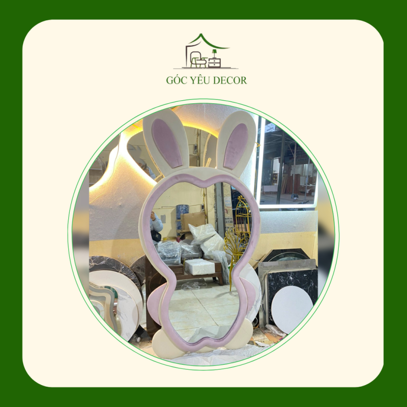Gương trang trí hình thỏ dễ thương