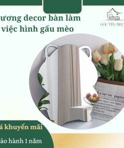 Gương decor bàn làm việc hình gấu mèo