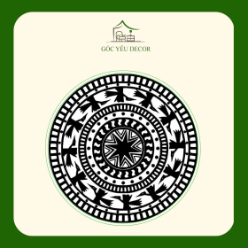 trang trí thảm với họa tiết trống đồng