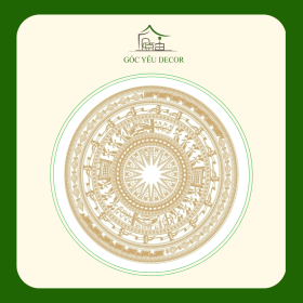 trang trí thảm với họa tiết trống đồng